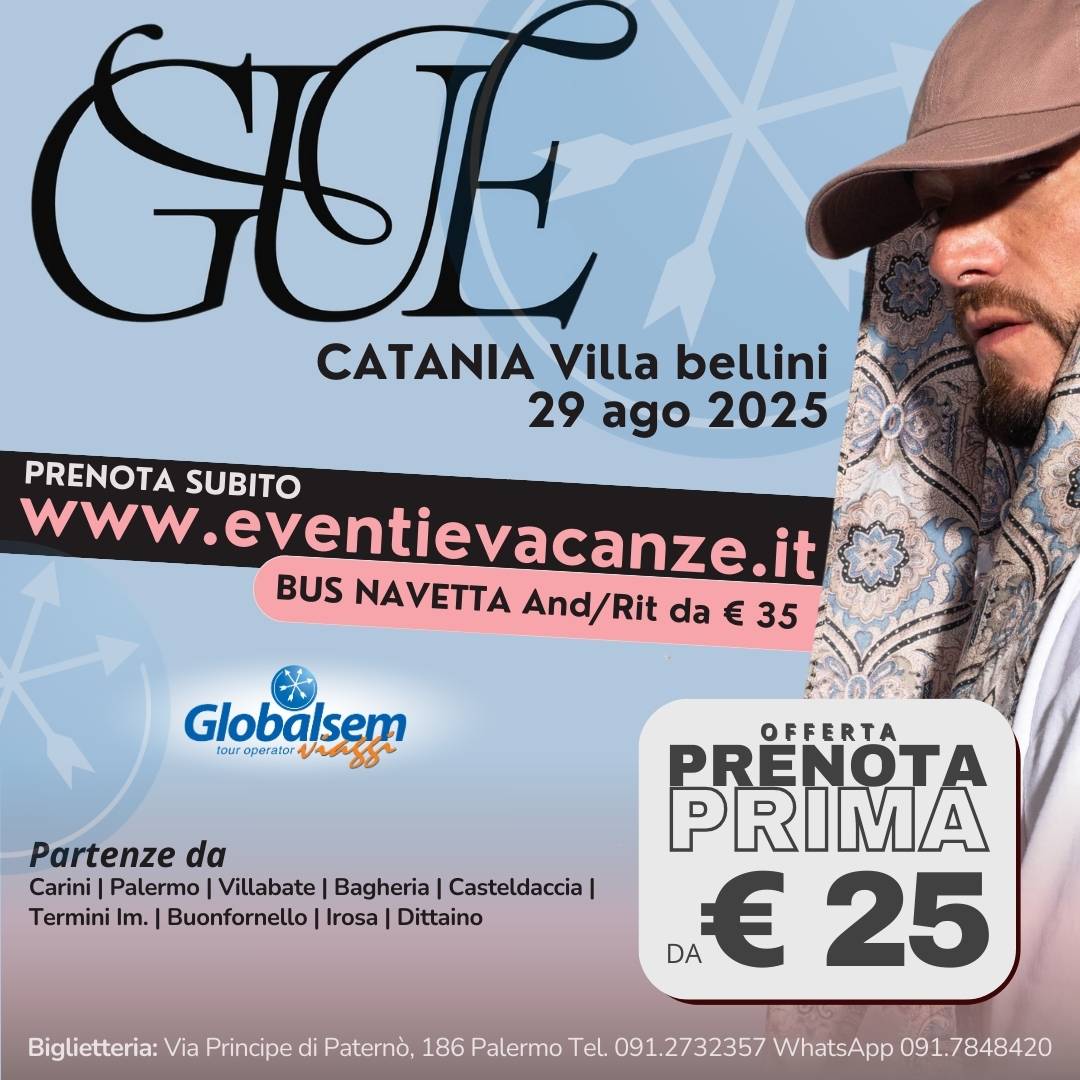 BUS per GUE da Palermo e provincia in Concerto a Catania il 29 agosto 2025